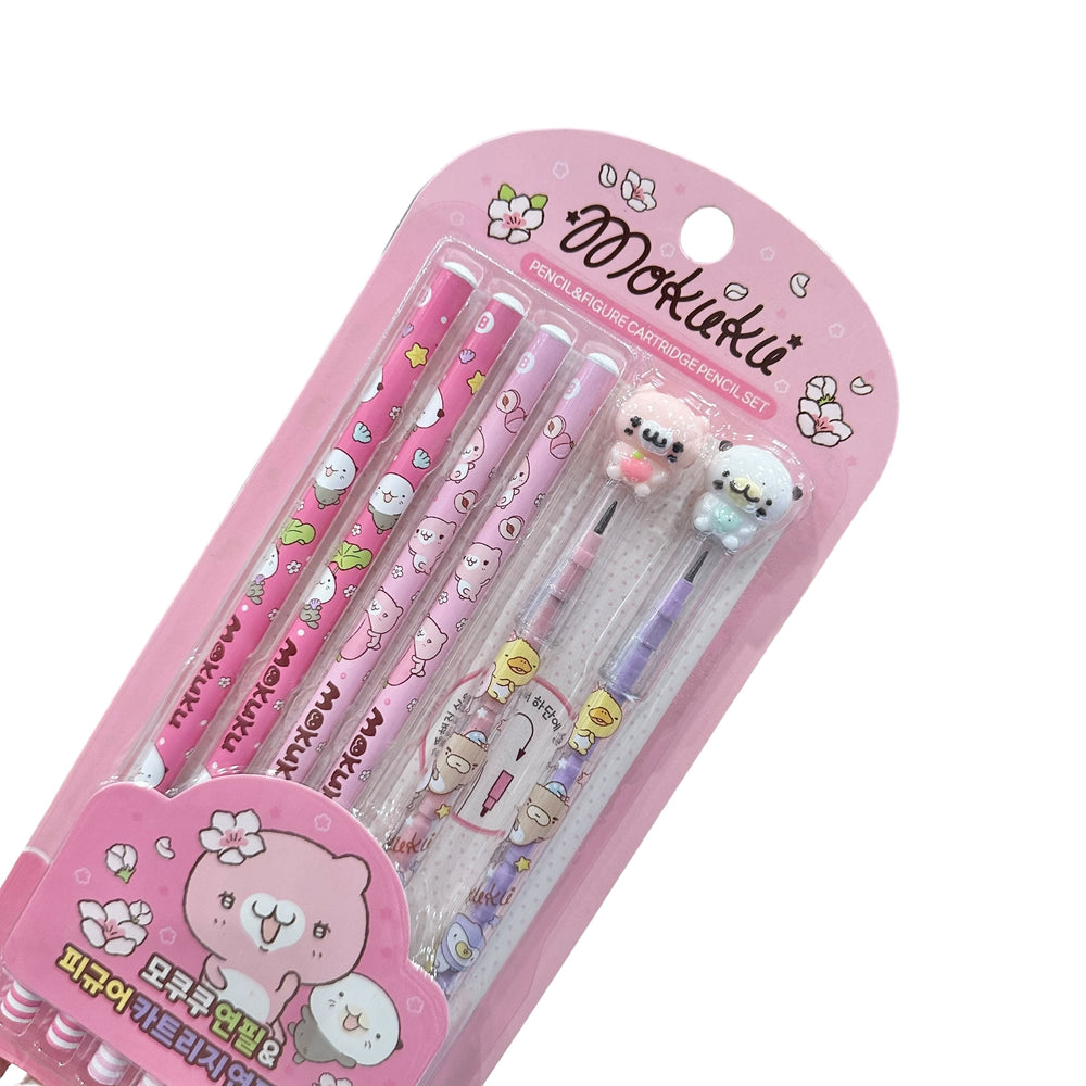 Mokuku Pencil & Figure Cartridge Pencil Set (Pink)