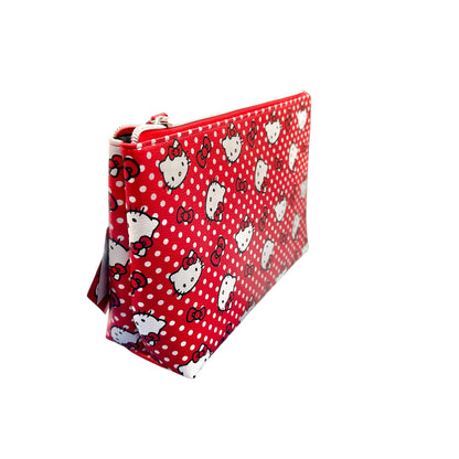 Hello Kitty "Head Polka Dot" Trapezoid Cosmetic Bag w/ Red Bow