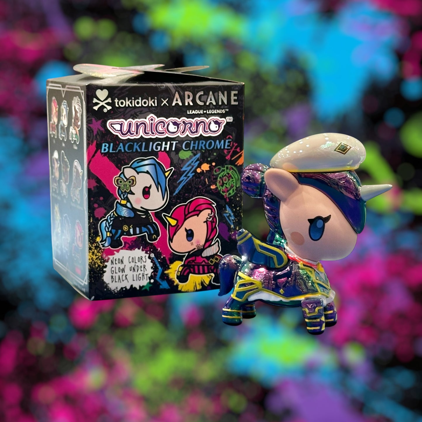 tokidoki x Arcane Black Light Chrome Unicorno
