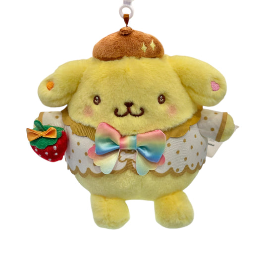 Pompompurin "Strawberry Rainbow" Mascot Clip On