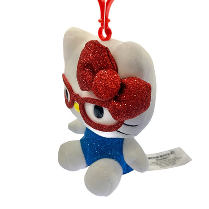Hello Kitty "Spangle Glasses" Mascot Clip On Plush