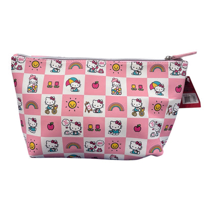 Hello Kitty Large Trapezoid Cosmetic Bag w/ Square Pattern