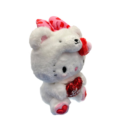 Hello Kitty "Heart Bear White" 8in Plush
