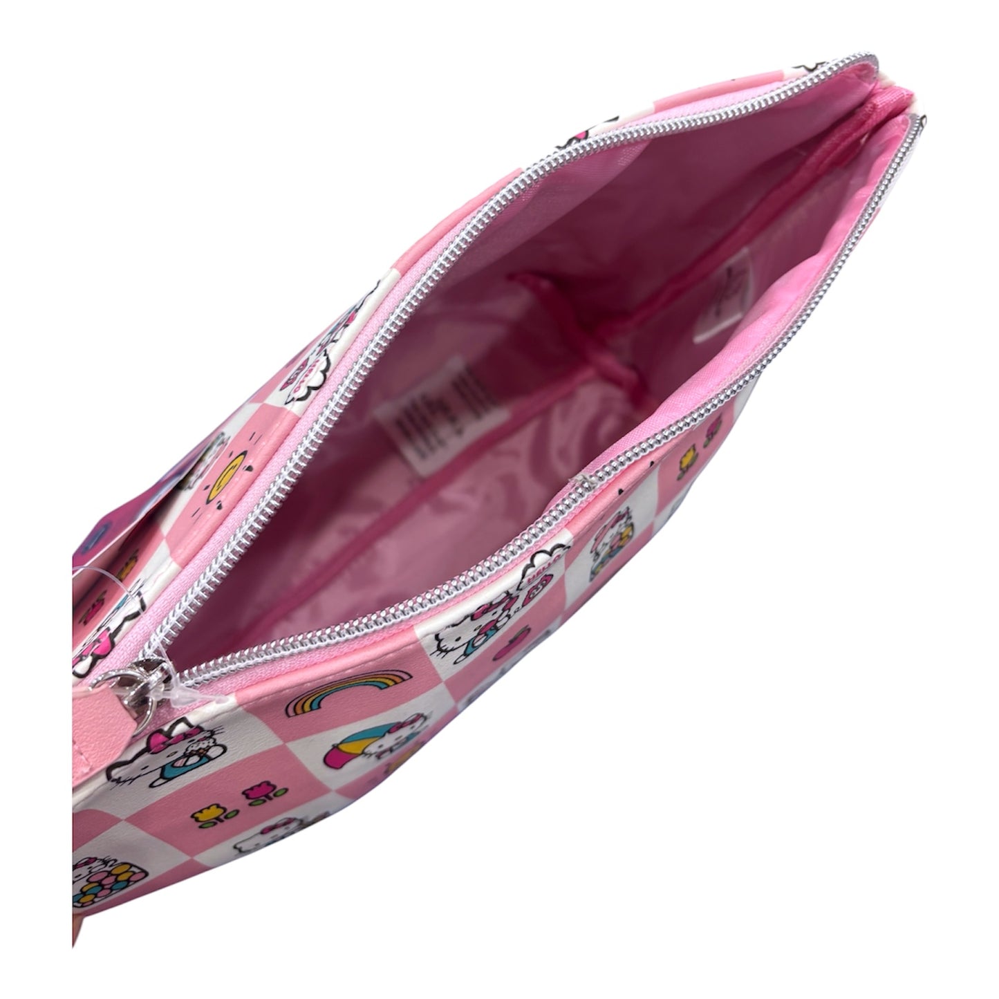 Hello Kitty Large Trapezoid Cosmetic Bag w/ Square Pattern