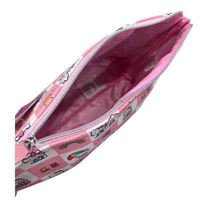 Hello Kitty Large Trapezoid Cosmetic Bag w/ Square Pattern