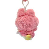 Hello Kitty "Pink Rainbow Bunny" Mascot Clip On Plush