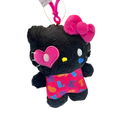 Hello Kitty "Black & Pink" Flat Mascot Clip On