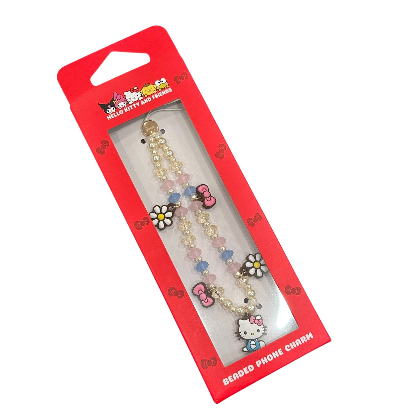 Hello Kitty "Pink Bows" Beaded Phone Charm