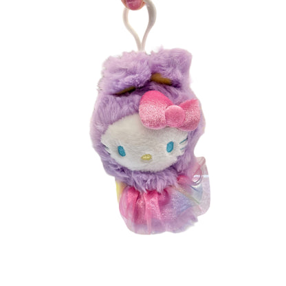Hello Kitty "Purple Rainbow Bunny" Mascot Clip On Plush