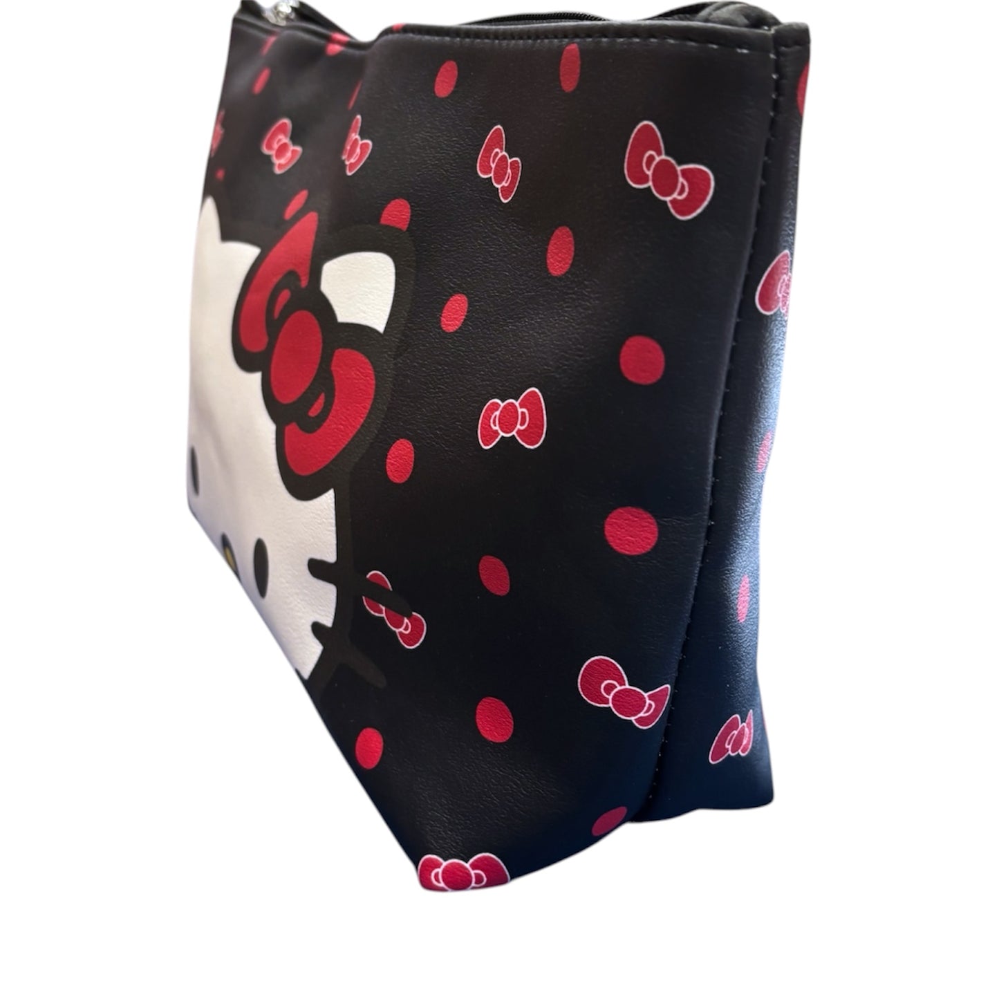 Hello Kitty Large Trapezoid Cosmetic Bag w/ Polka Dots (Black)