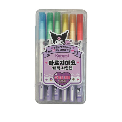 Kuromi Never Drying 12 Color Marker Set