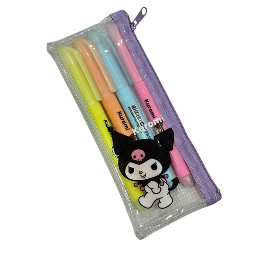 Kuromi 4pc Highlighter & Pouch