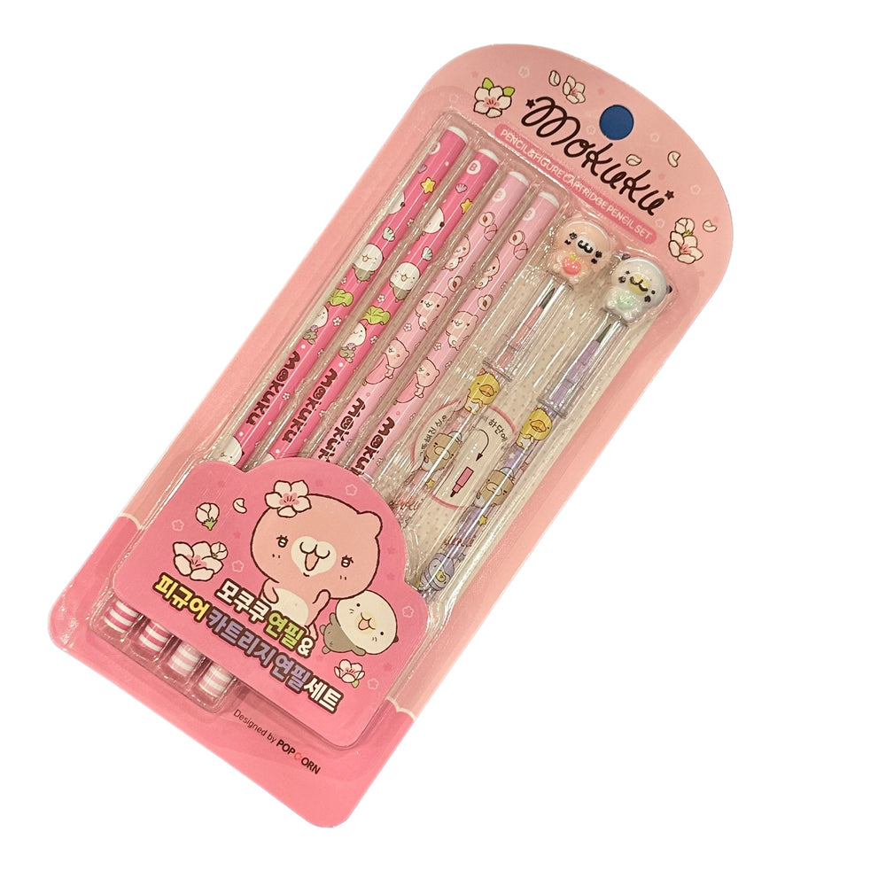 Mokuku Pencil & Figure Cartridge Pencil Set (Pink)