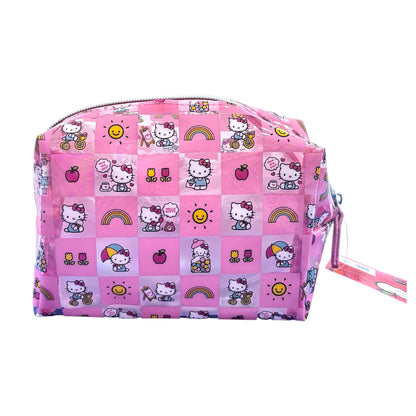 Hello Kitty PVC Rectangular Cosmetic Bag w/ Square Pattern