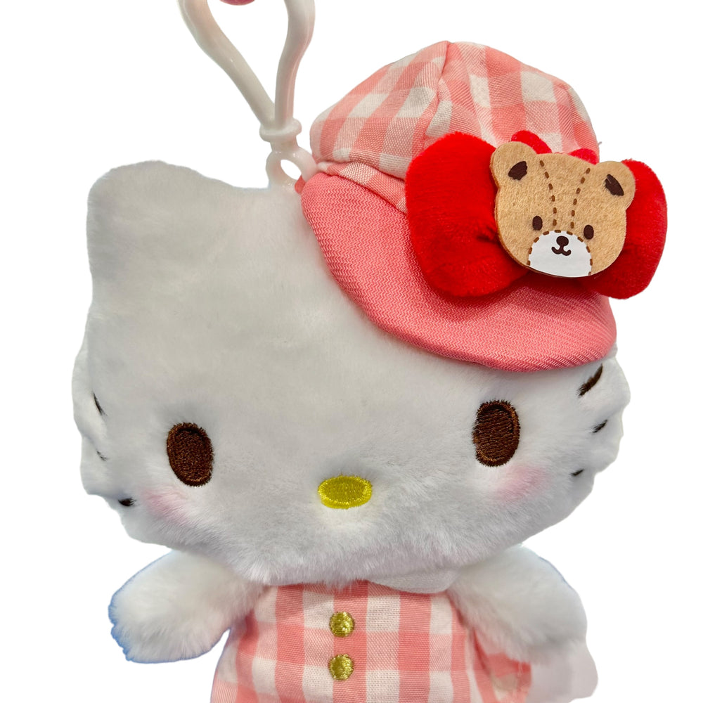 Hello Kitty "Gingham Casquette" Mascot Clip On Plush