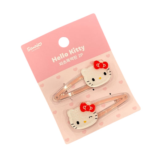 Hello Kitty Snap Hair Clips w/ Decorative Part
