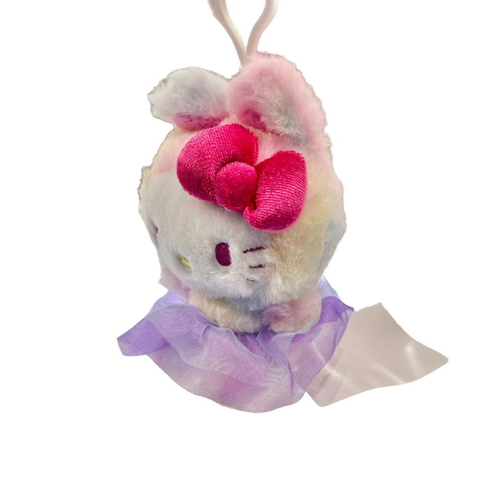 Hello Kitty "Rainbow Rainbow Bunny" Mascot Clip On Plush