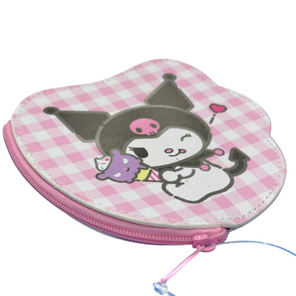 Kuromi "Pastel Check" Die-Cut Coin Purse