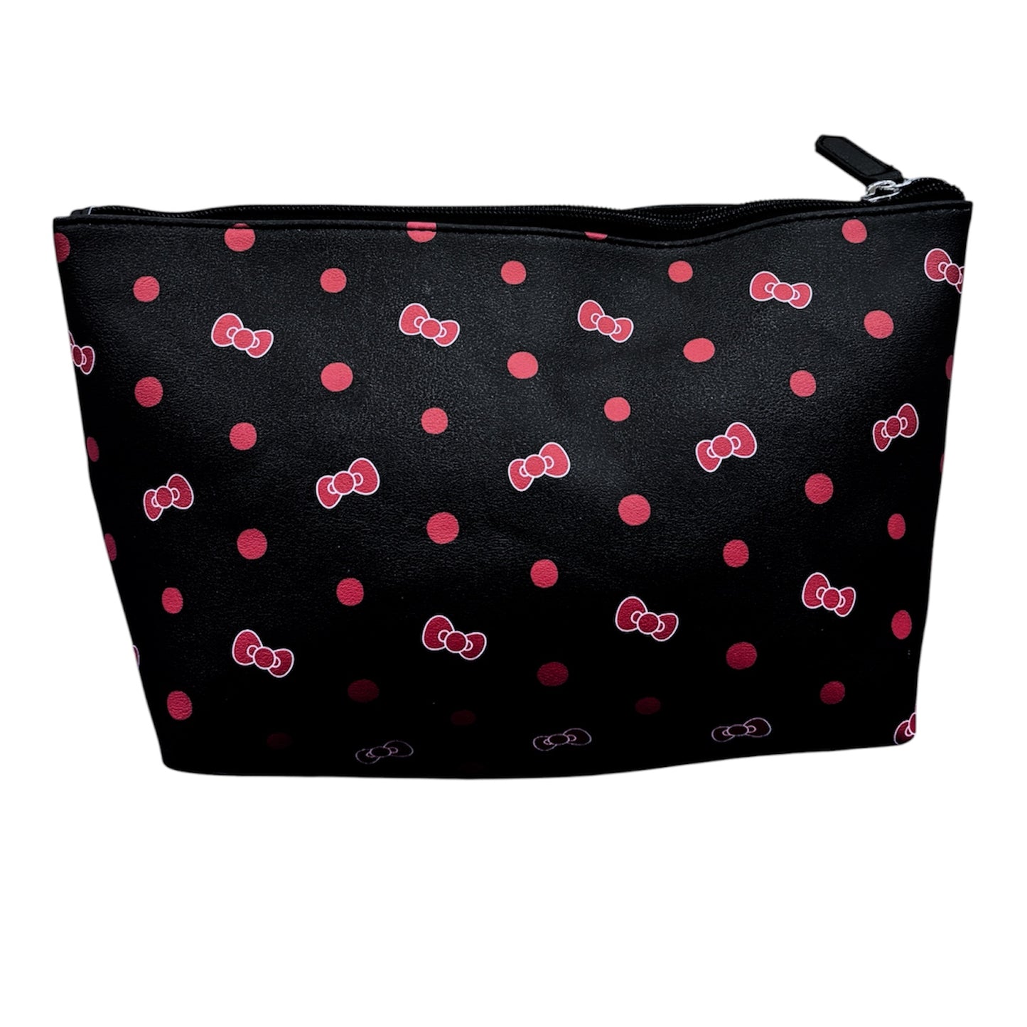 Hello Kitty Large Trapezoid Cosmetic Bag w/ Polka Dots (Black)