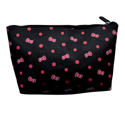 Hello Kitty Large Trapezoid Cosmetic Bag w/ Polka Dots (Black)
