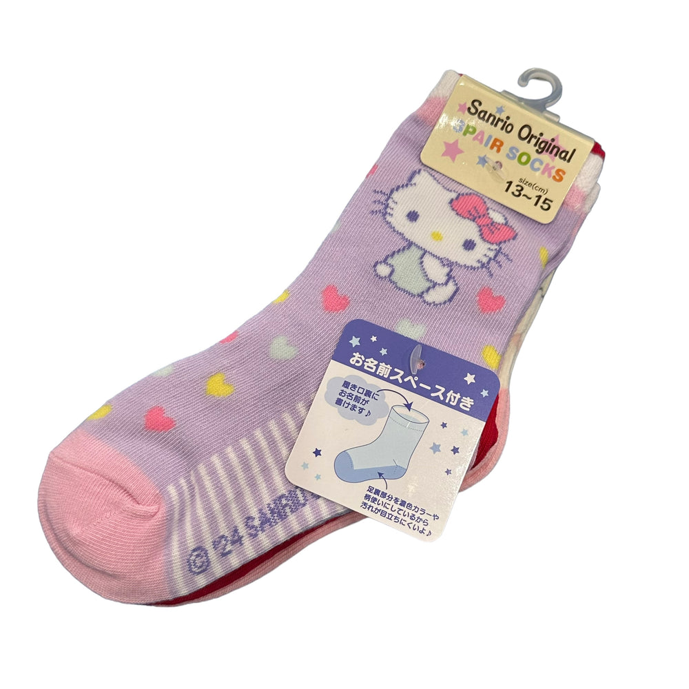 Hello Kitty "Heart" Kids 3 Pair Sneaker Socks (13-15)