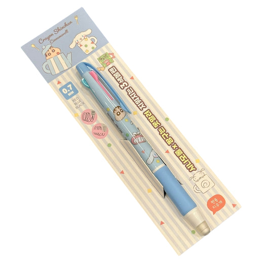 Cinnamoroll x Crayon Shin Chan Erasable 3 Color Ballpoint Pen (Cup)