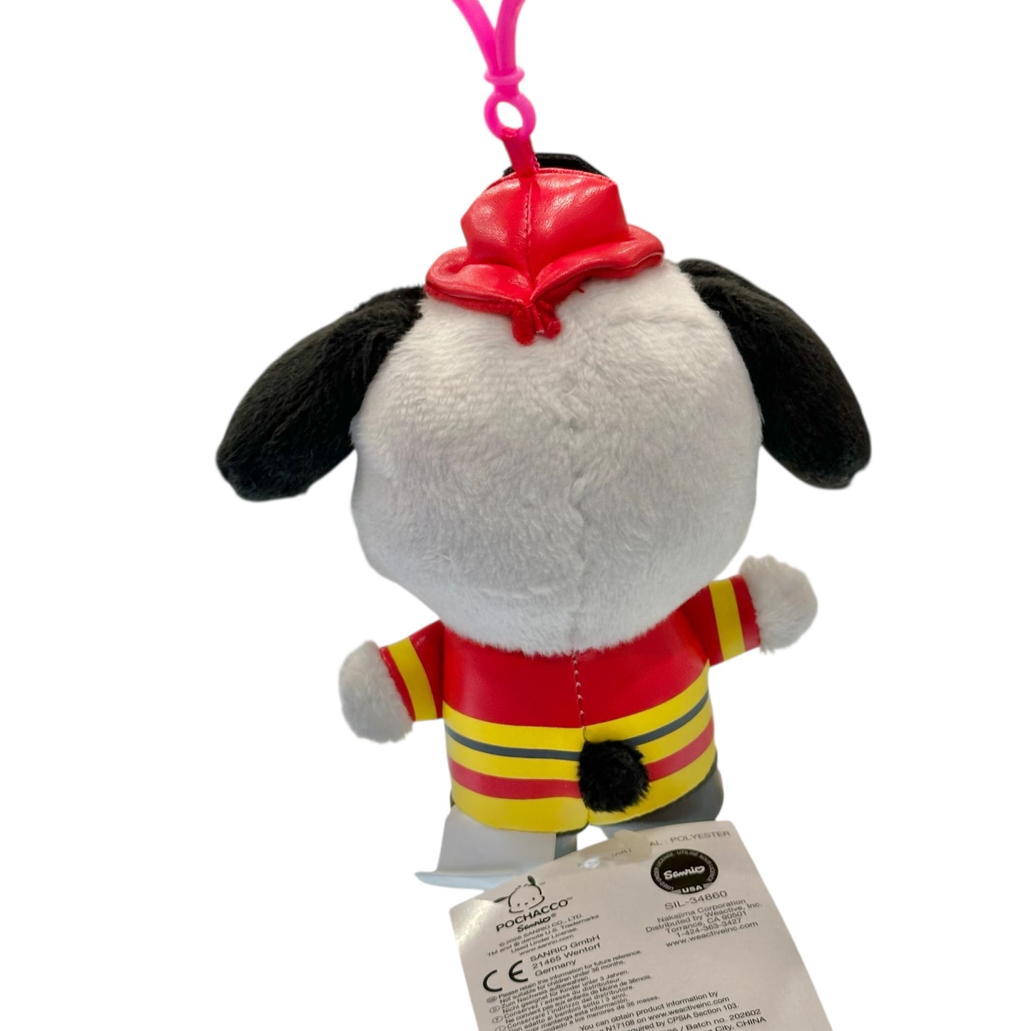 Pochacco "Firefighter" Collectible Mascot Clip On