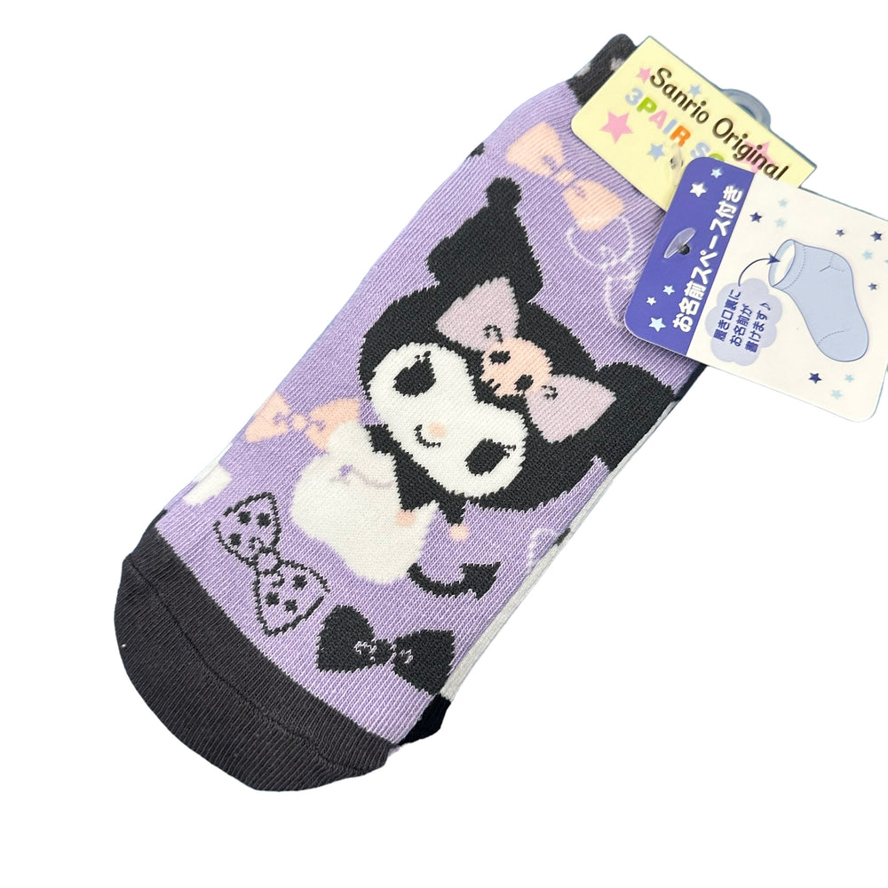 Kuromi Kids 3 Pair Sneaker Socks (16-18)