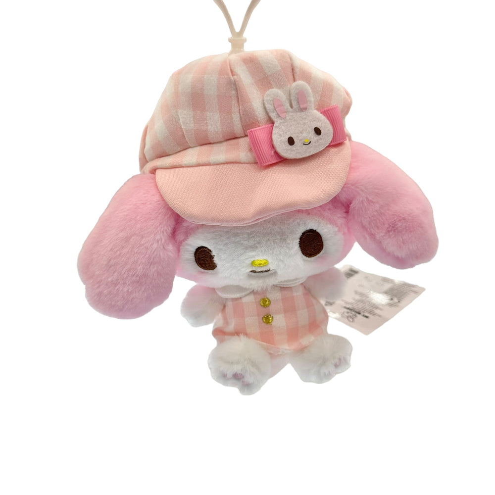 My Melody "Gingham Casquette" Mascot Clip On Plush