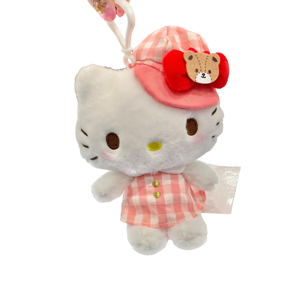 Hello Kitty "Gingham Casquette" Mascot Clip On Plush