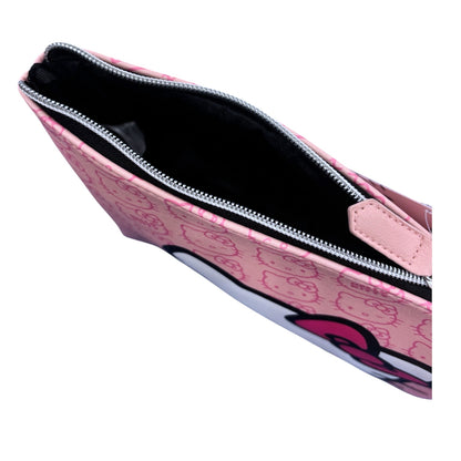 Hello Kitty Large Trapezoid Cosmetic Bag w/ Pink Hello Kitty Pattern (Pink)