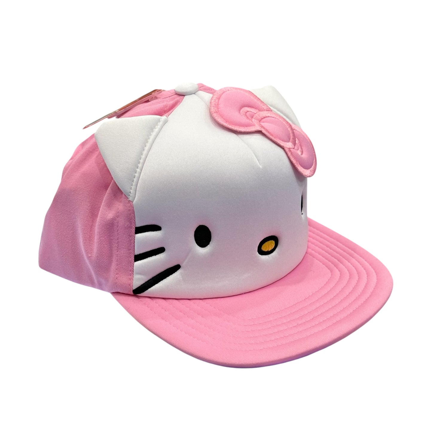 Hello Kitty "3D Ears Bow" Foam Front Flat Brim Baseball Cap