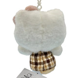 Hello Kitty "Mocha Check" Mascot Clip On Plush