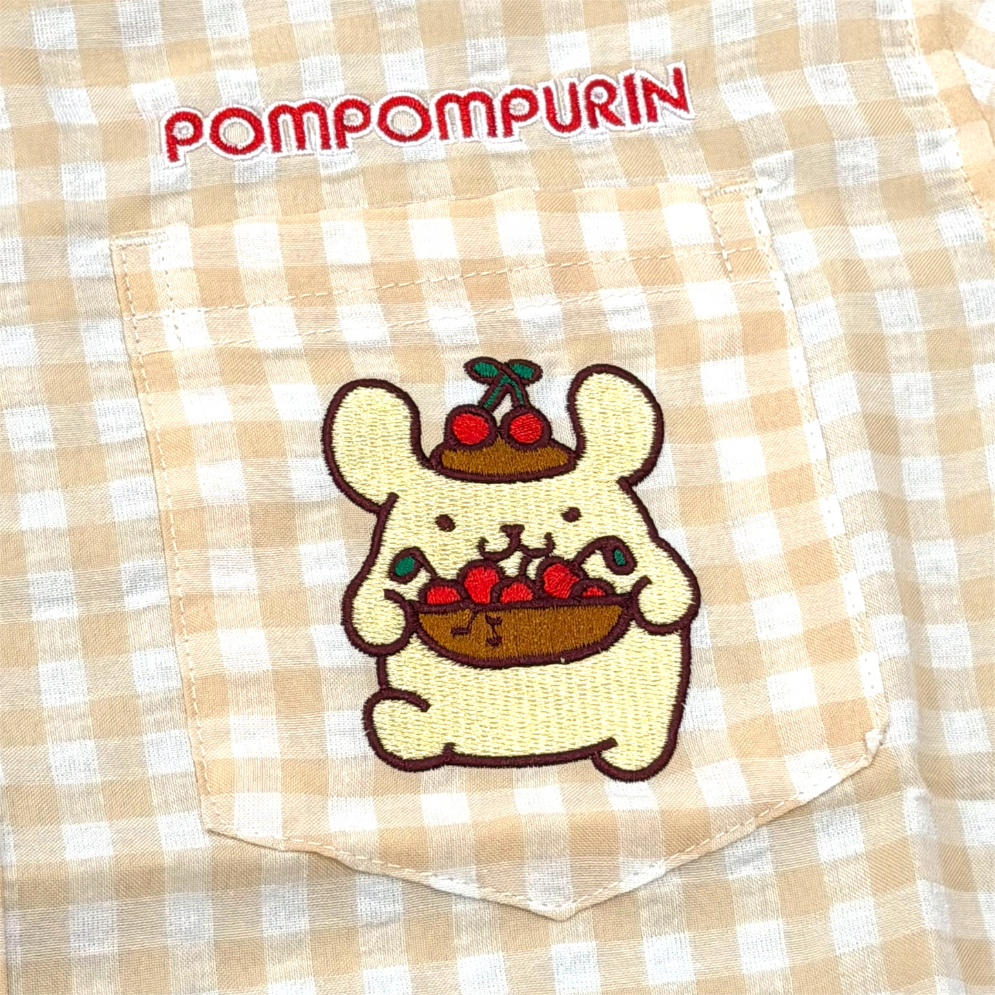 JapanLA x Pompompurin Cherries Gingham Shirt