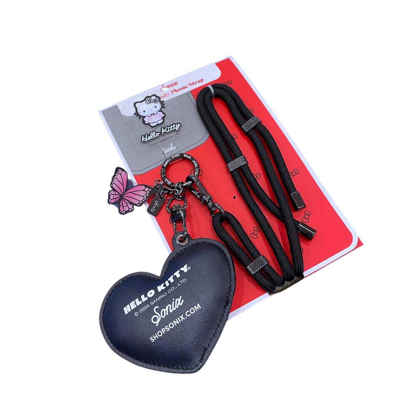 Hello Kitty "Butterfly Ribbon" Crossbody Phone Strap with Charms