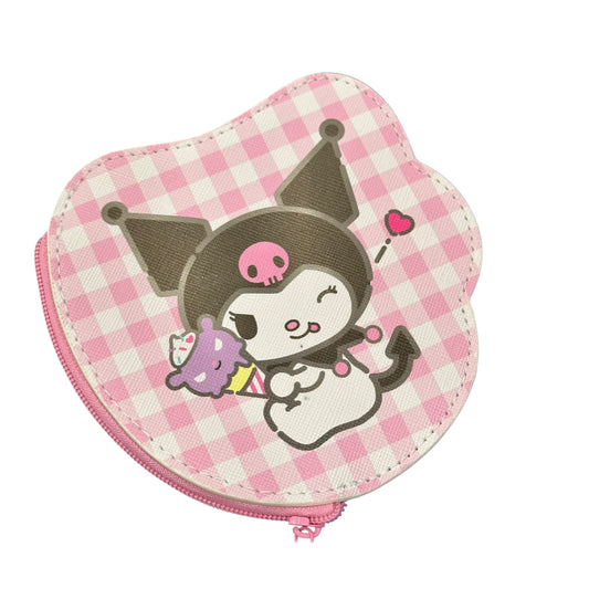 Kuromi "Pastel Check" Die-Cut Coin Purse