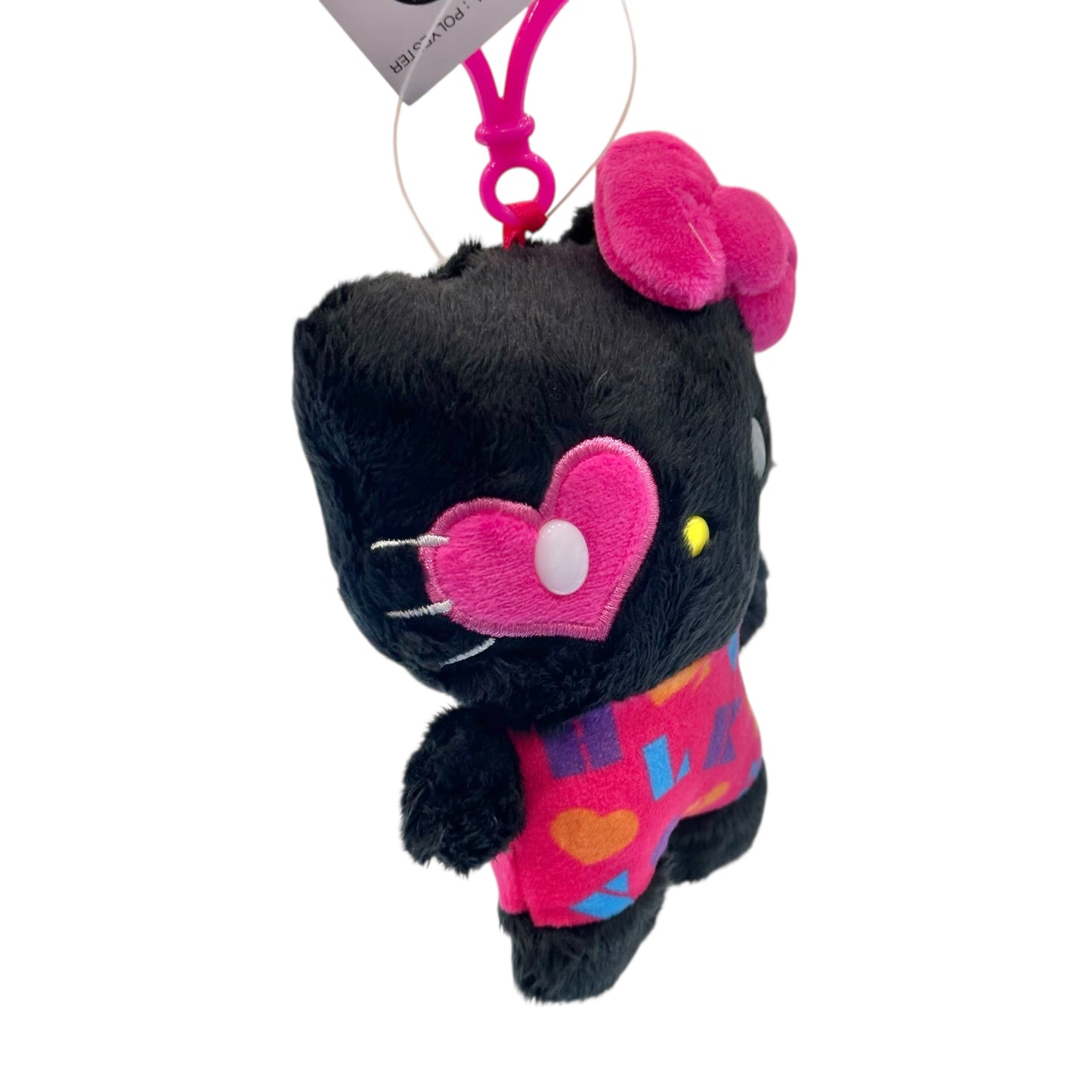 Hello Kitty "Black & Pink" Flat Mascot Clip On