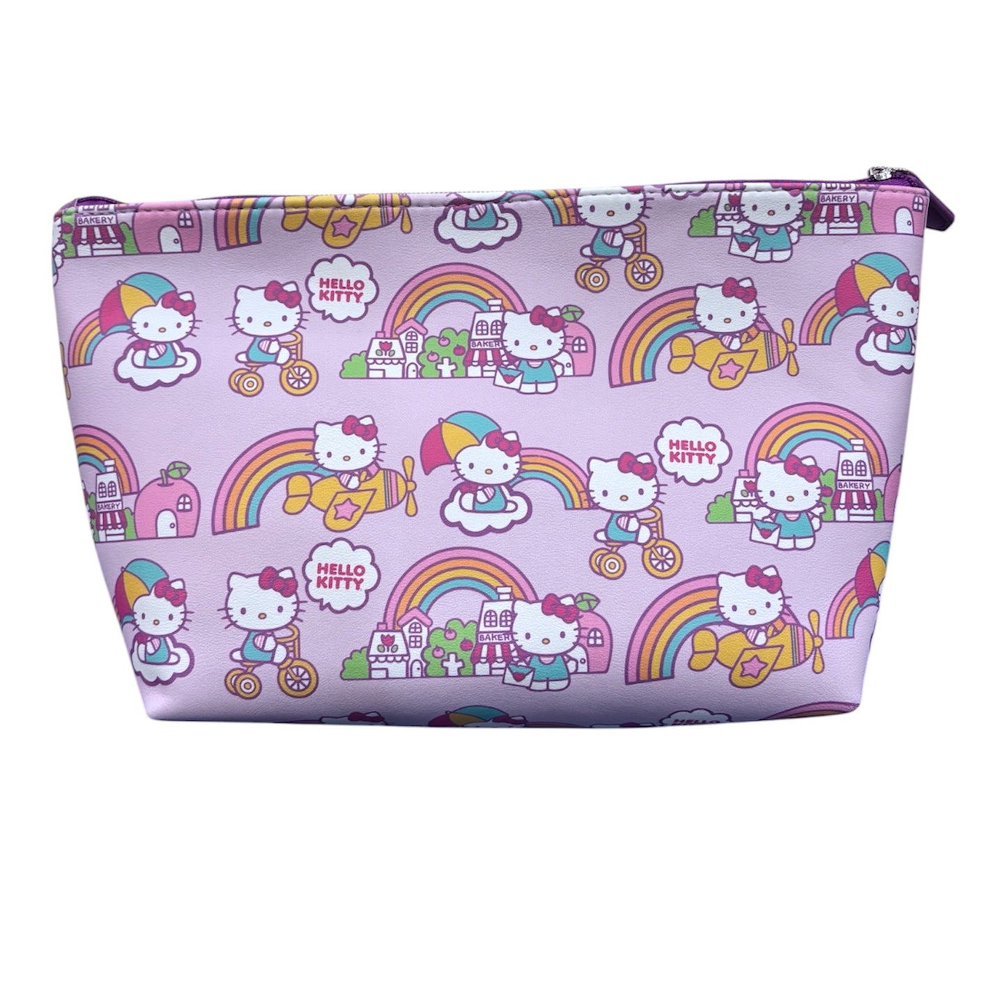 Hello Kitty Large Trapezoid Cosmetic Bag w/ Rainbow (Multi)