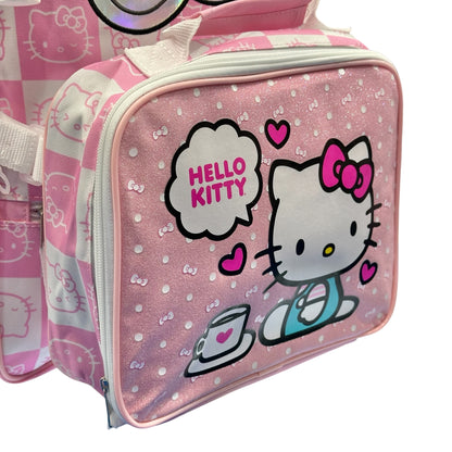 Hello Kitty AOP Backpack w/ Detachable Lunch Bag & 3D Charm