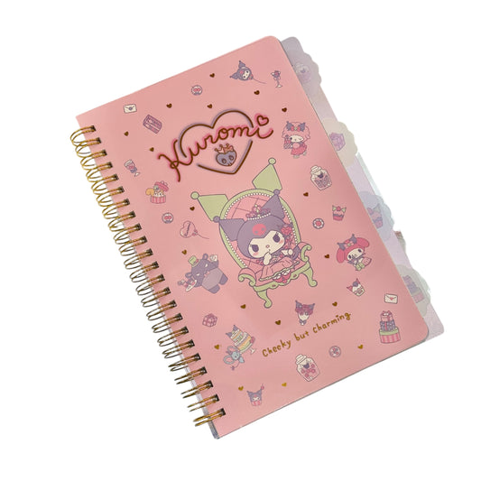 Kuromi Bling Bling 4-Tab Index Notebook