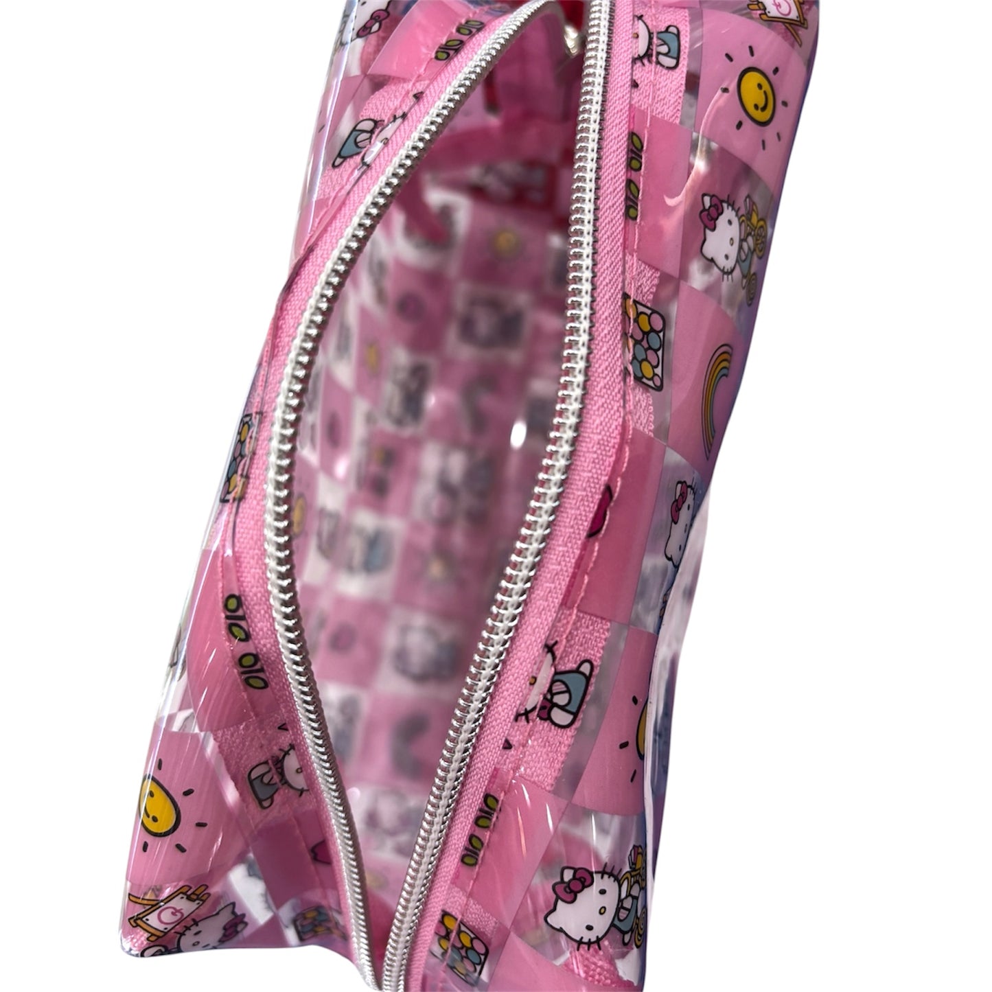 Hello Kitty PVC Rectangular Cosmetic Bag w/ Square Pattern