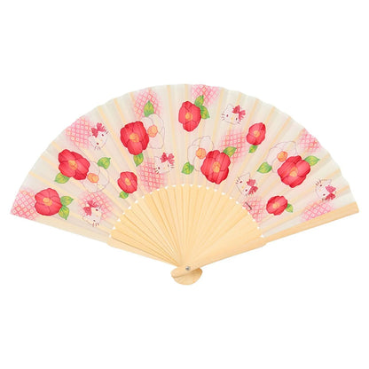 Hello Kitty White Flower Folding Fan