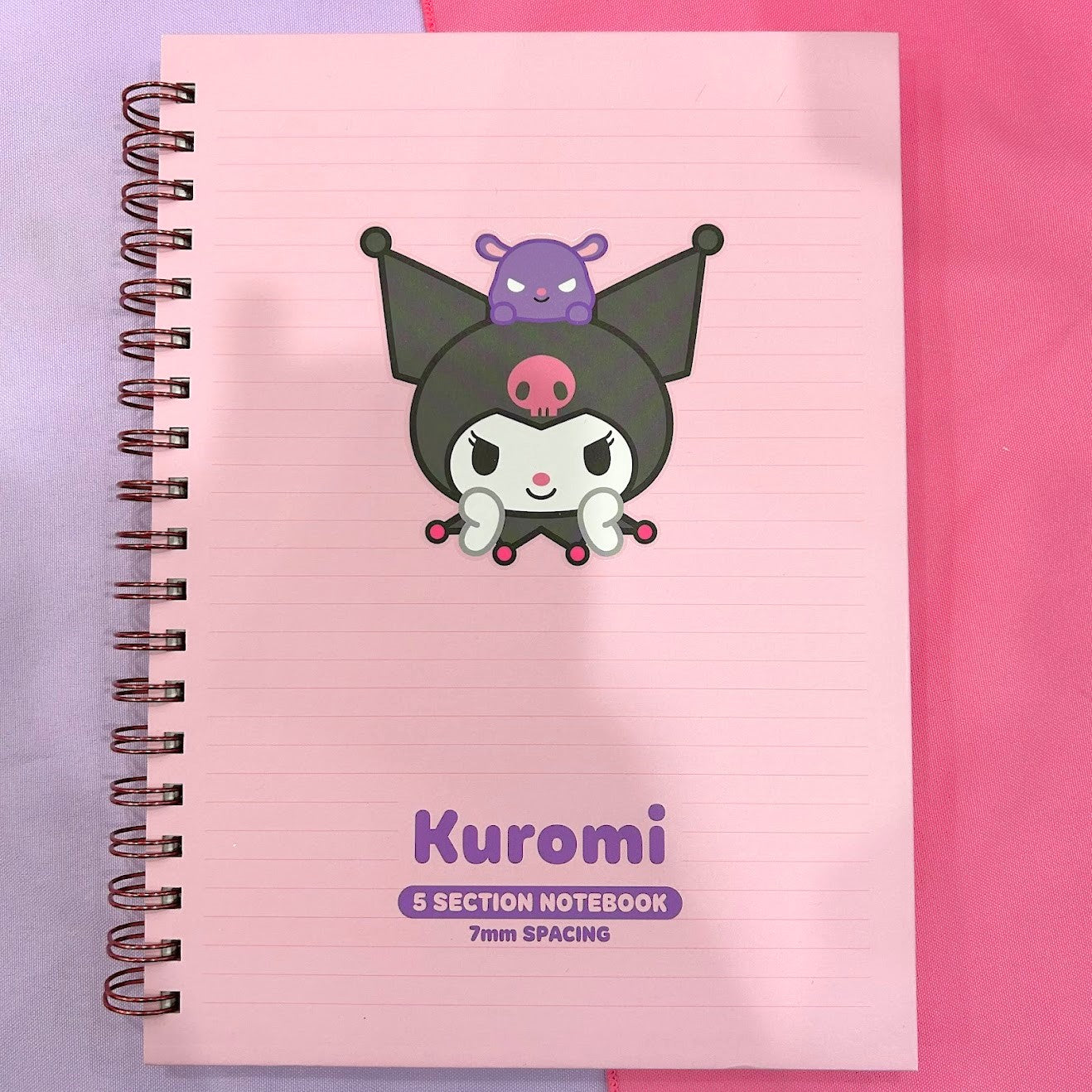 Kuromi 5 Section Notebook (Pink)