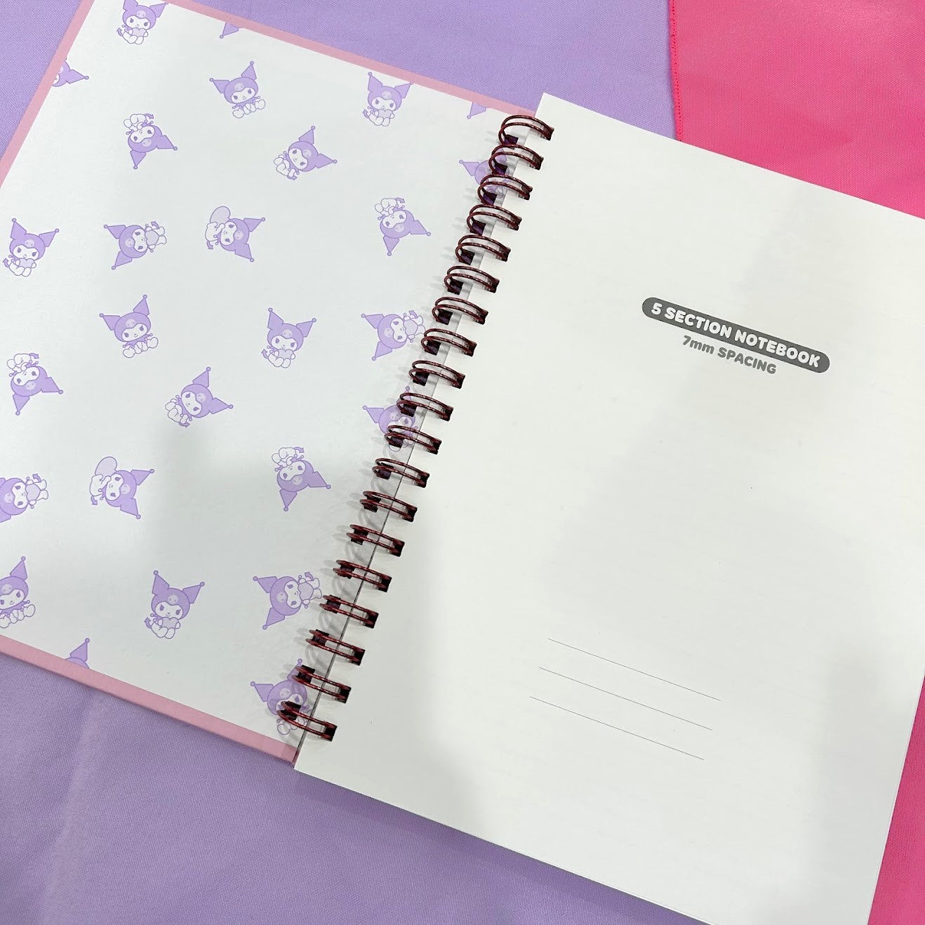 Kuromi 5 Section Notebook (Pink)