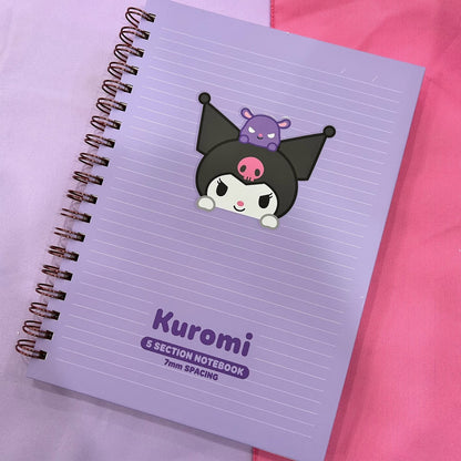 Kuromi 5 Section Notebook (Purple)