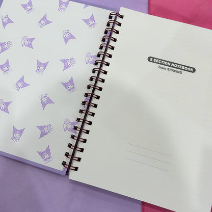 Kuromi 5 Section Notebook (Purple)