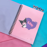 Kuromi 3-Section Index Notebook (All Over Pattern)