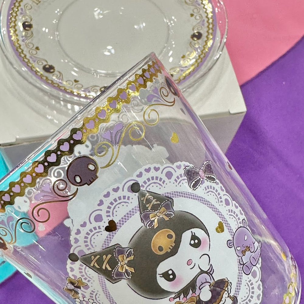 Kuromi Glass & Saucer Set [SEE DESCRIPTION]