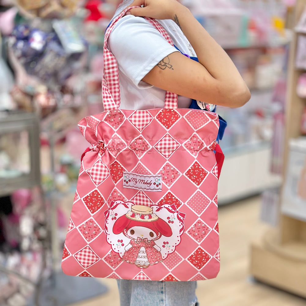 My Melody "Patchwork" Drawstring Tote Bag