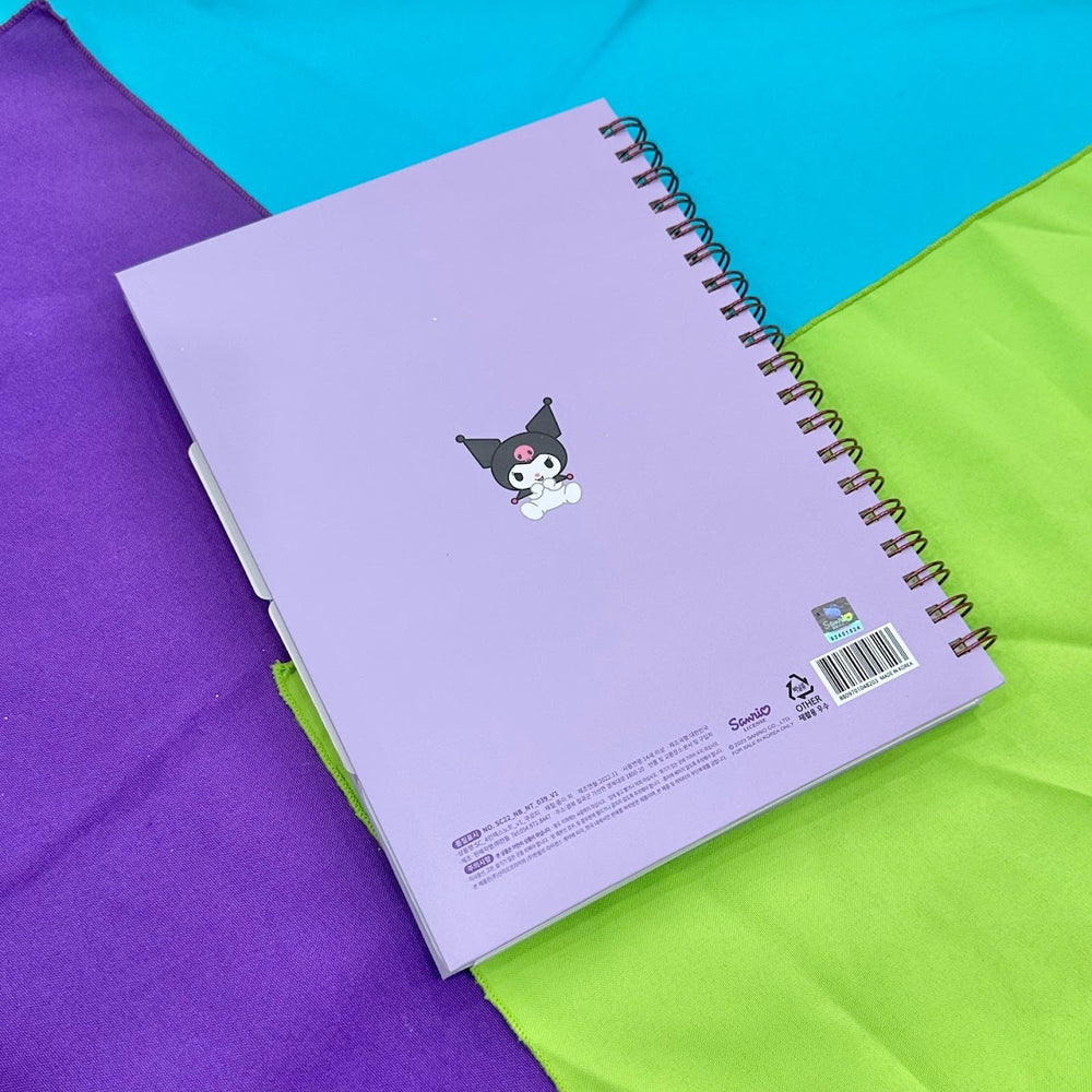 Kuromi Left Bounded 4 Index Notebook (Purple)